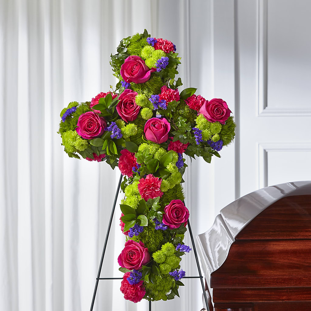 Tribute Rose Floral Cross – Corum Flower Shop, Manchester KY