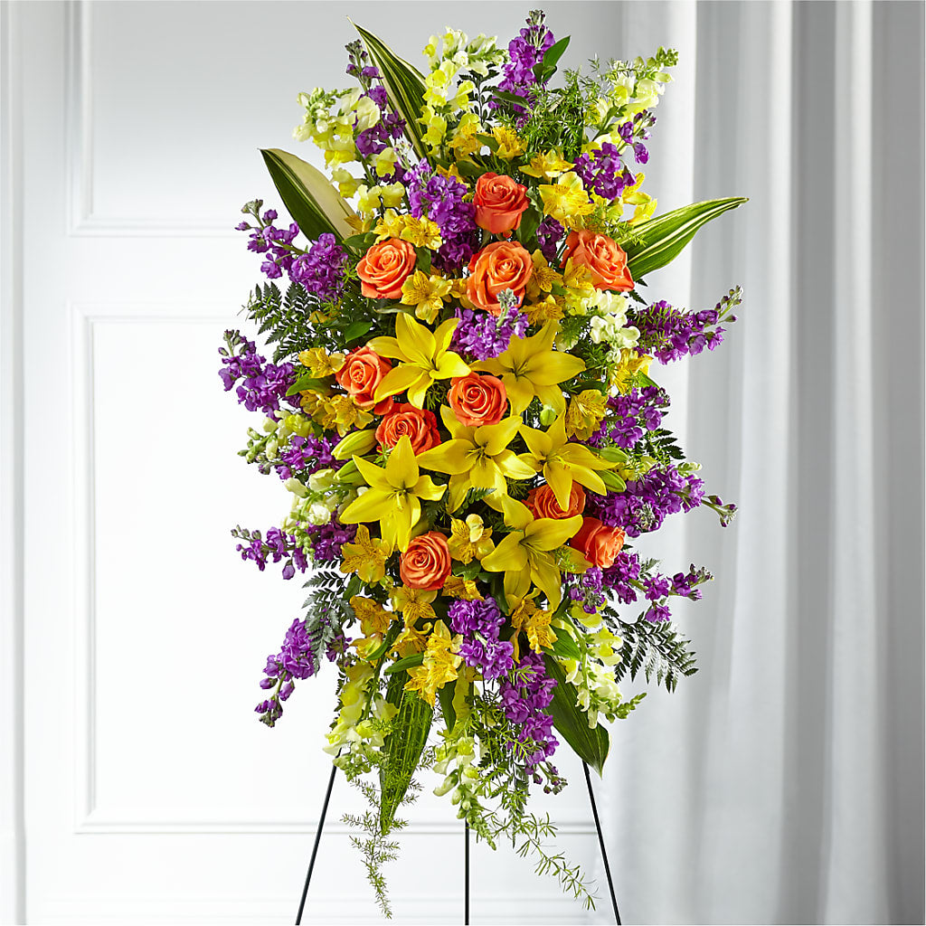Thoughtful Prayers Standing Spray – Corum Flower Shop, Manchester KY