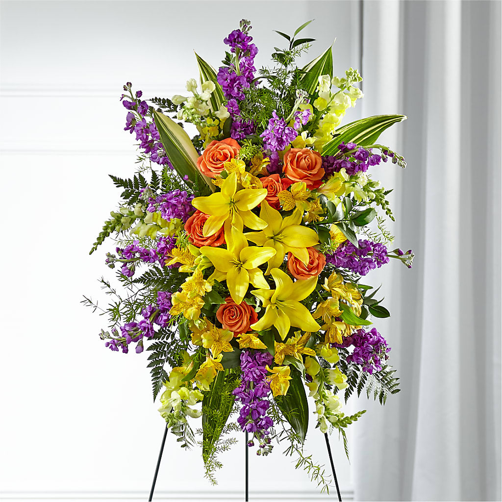 Thoughtful Prayers Standing Spray – Corum Flower Shop, Manchester KY