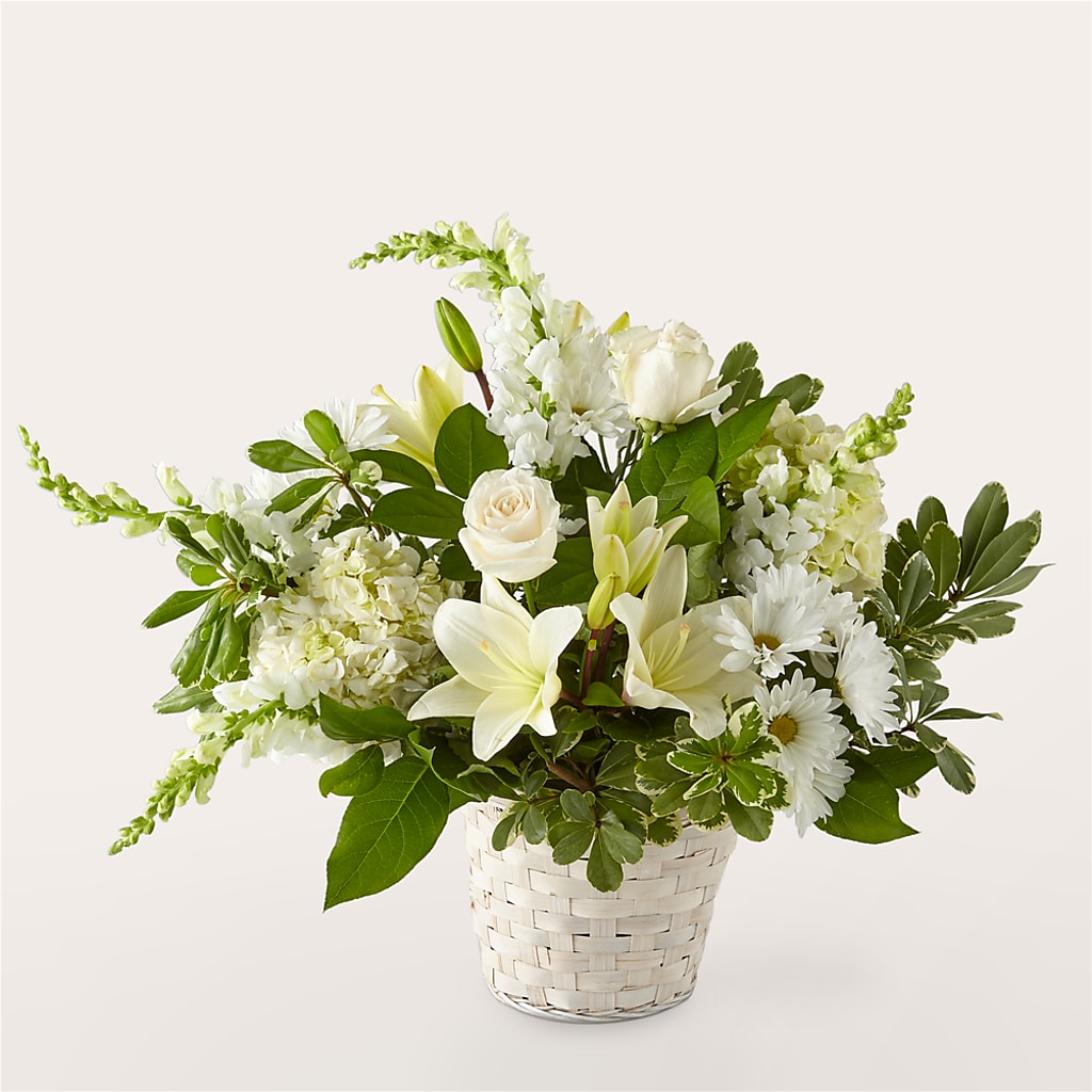 Ivory Elegance Floral Basket – Corum Flower Shop, Manchester KY