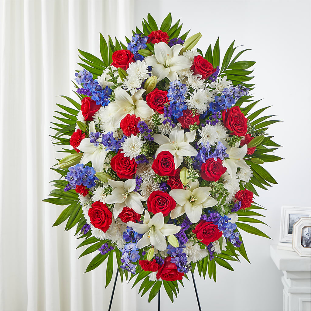 Cherished Service Standing Spray – Corum Flower Shop, Manchester KY