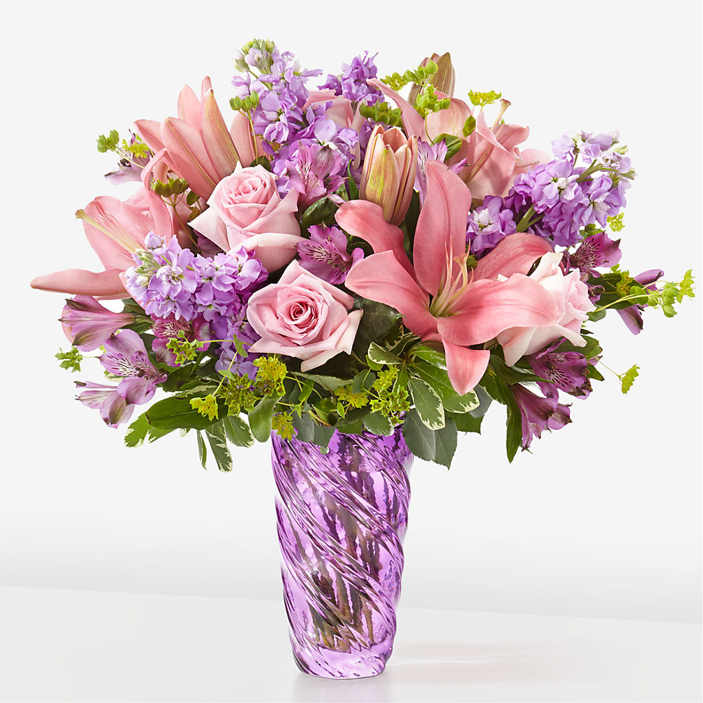 Precious Petals Bouquet with Luxe Swirl Vase – Corum Flower Shop, Manchester KY