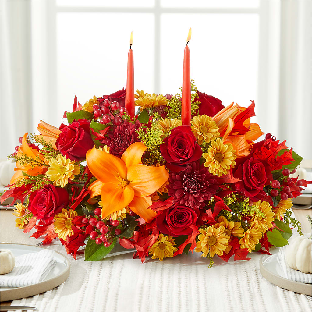 Autumn's Embrace Centerpiece – Corum Flower Shop, Manchester KY