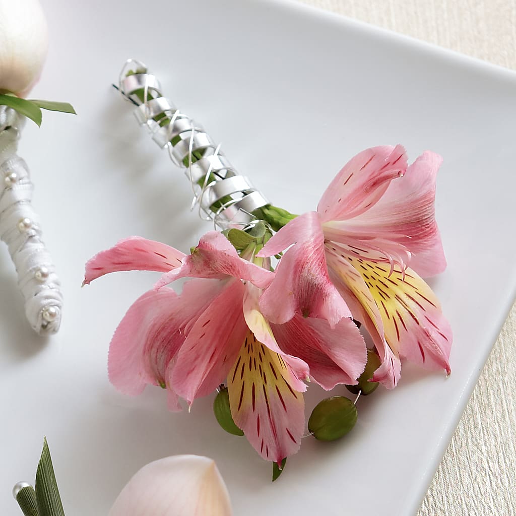 Pink Peruvian Lily Boutonniere – Corum Flower Shop, Manchester KY