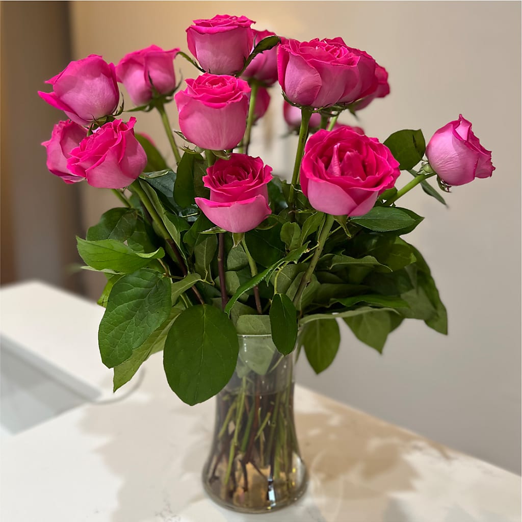 Long Stem Pink Rose Bouquet –  Corum Flower Shop, Manchester KY