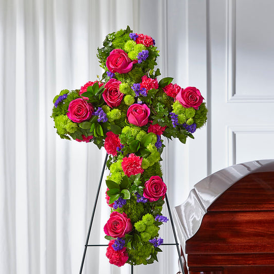 Tribute Rose Floral Cross –  Corum Flower Shop, Manchester KY