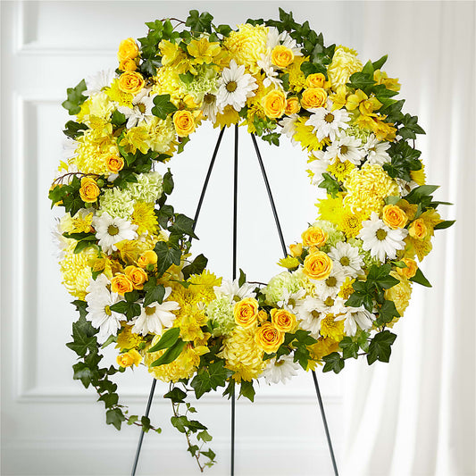 Golden Remembrance Wreath –  Corum Flower Shop, Manchester KY