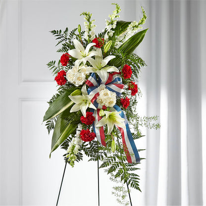 Stars of Life Standing Spray –  Corum Flower Shop, Manchester KY