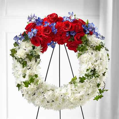 Patriotic Passion Wreath –  Corum Flower Shop, Manchester KY
