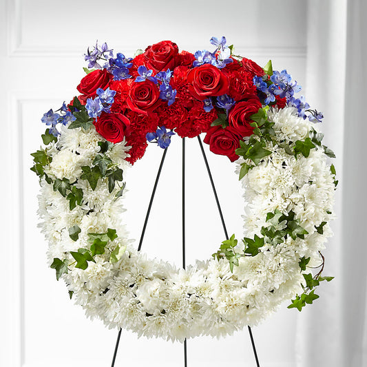 Patriotic Passion Wreath –  Corum Flower Shop, Manchester KY