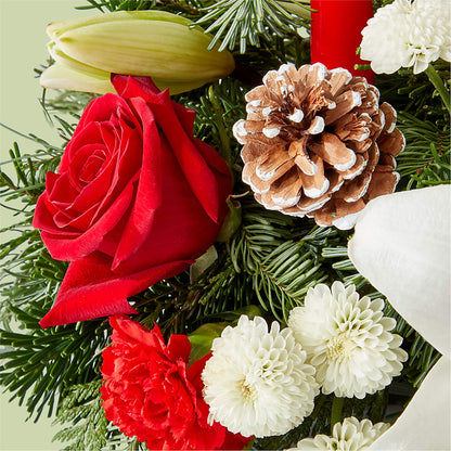 Seasonal Festivities Centerpiece –  Corum Flower Shop, Manchester KY