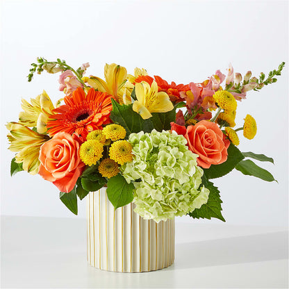 Autumn Sunshine Bouquet with Ivory Vase –  Corum Flower Shop, Manchester KY