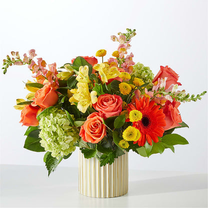 Autumn Sunshine Bouquet with Ivory Vase –  Corum Flower Shop, Manchester KY