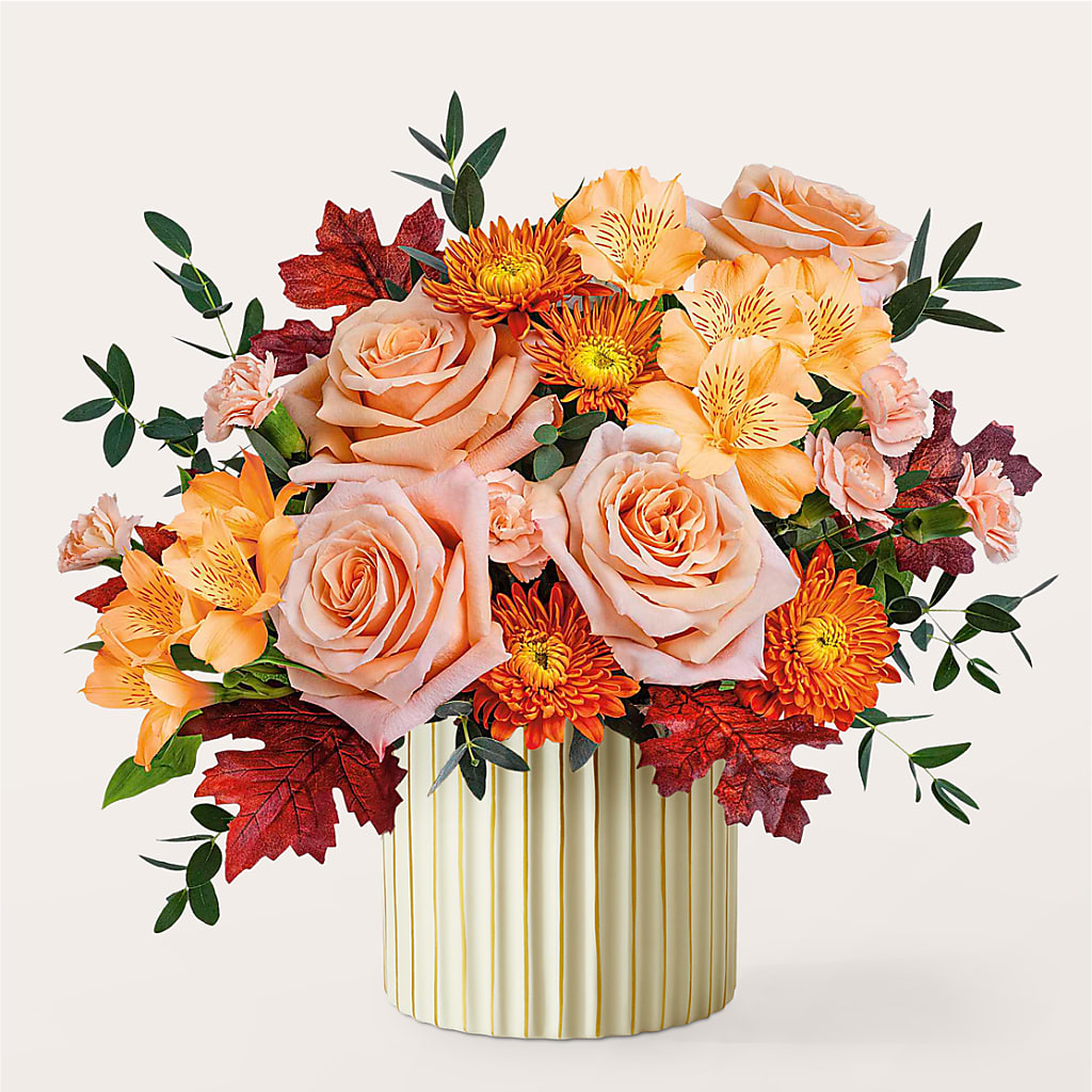 Spiced Latte Bouquet with Ivory Vase –  Corum Flower Shop, Manchester KY