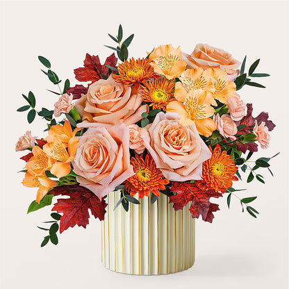 Spiced Latte Bouquet with Ivory Vase –  Corum Flower Shop, Manchester KY