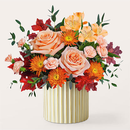 Spiced Latte Bouquet with Ivory Vase –  Corum Flower Shop, Manchester KY