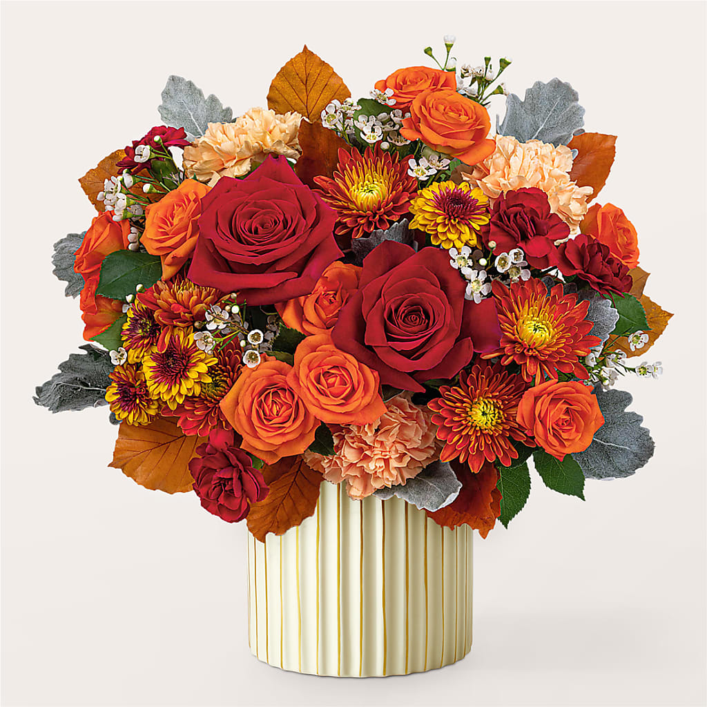Merlot Bouquet with Ivory Vase –  Corum Flower Shop, Manchester KY