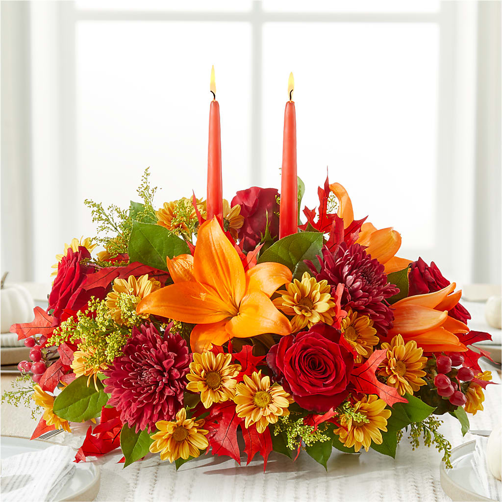 Autumn's Embrace Centerpiece –  Corum Flower Shop, Manchester KY