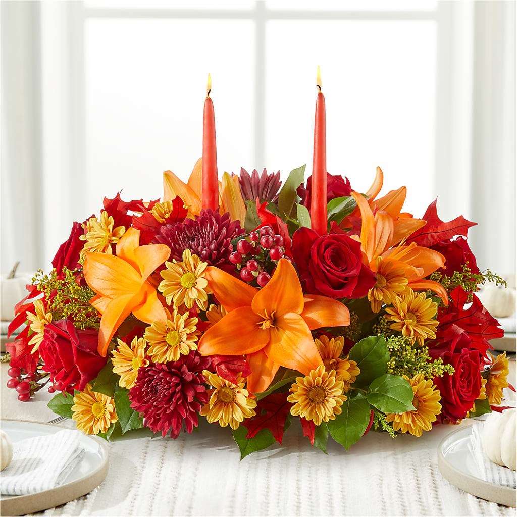 Autumn's Embrace Centerpiece –  Corum Flower Shop, Manchester KY