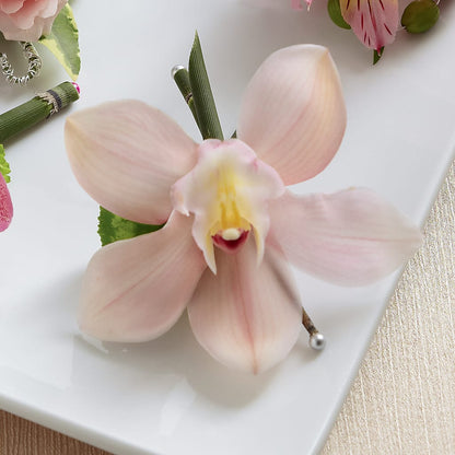 Pink Cymbidium Boutonniere –  Corum Flower Shop, Manchester KY
