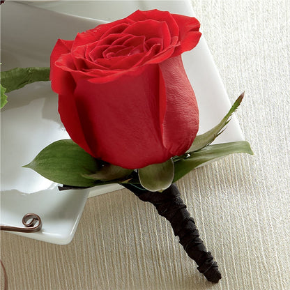 Red Rose Boutonniere –  Corum Flower Shop, Manchester KY